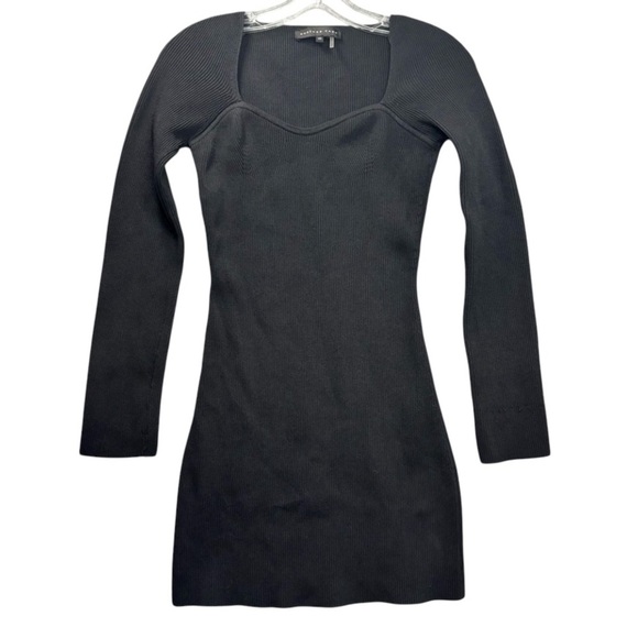 Endless Rose Dress Sz XS Black Textured Body Con Mini Stretch Long Sleeve - Picture 7 of 7